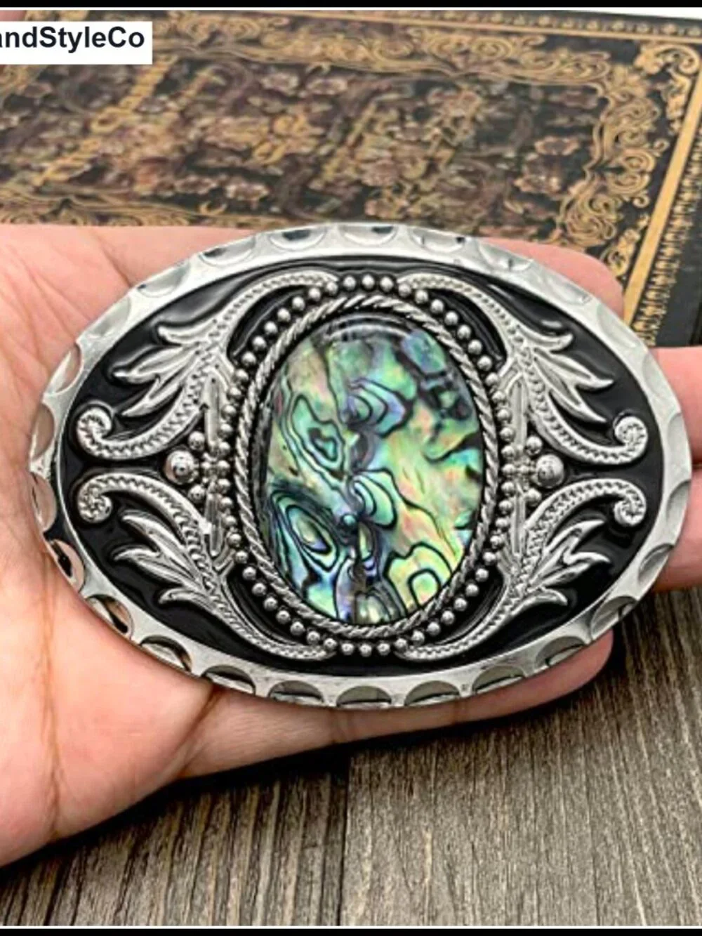 Vintage Western Cowboy Turquoise Stone Belt Buckle Men's Snap-fit Zinc Alloy